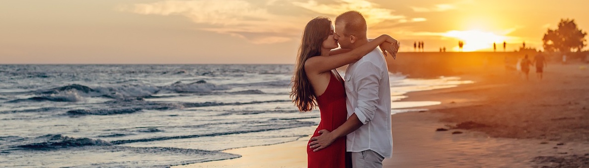 Valentine's Day travel scene with romantic destinations